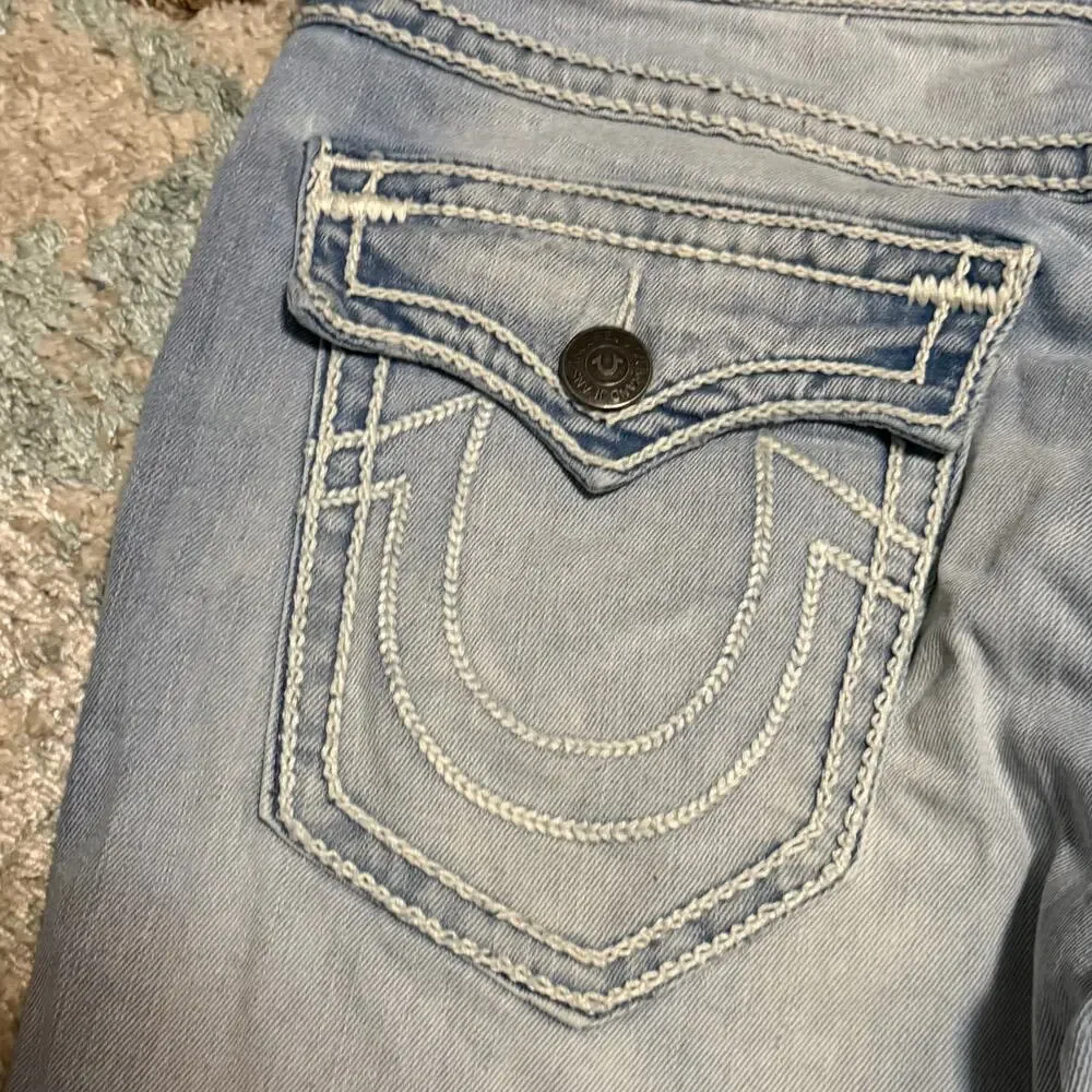 True Religion Mens Ricky Relaxed Straight Rope Stitch Jeans Size 32x33 Baggy